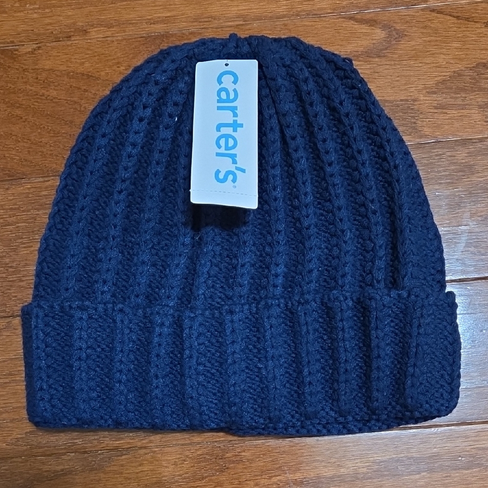 Carter's Blue Kids Knit Beanie Hat Size 8 Unisex Nwt